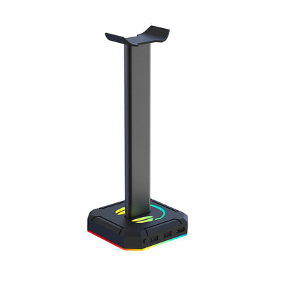 RGB Gaming Headphone Stand with USB Ports Headphone Holder Touch Control Light Desktop Gaming Headset Holder Earphone Hanger