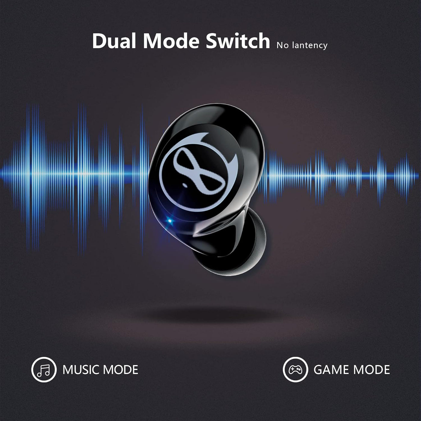 Gaming Earbuds Kids Bluetooth Earbud 5.3 In-Ear Headphones with Mic 36H Playtime IPX6 Waterproof Touch Control Hifi Stereo LED Display Kids Wireless Ear Buds