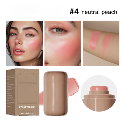3In1 Cheek Lip Tinted Moistured Blush Stick Waterproof Easy Color Rouge Silky Smooth Blusher Cream Matte Contour Makeup