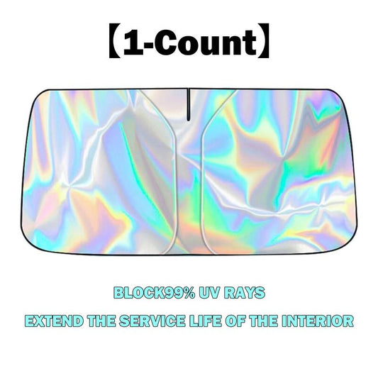 Laser Car Windshield Sun Shade,57X29.5 in Reflector Sunshade Offers Ultimate Protection for Car Interior,Reflective Design UV Protection Heat Isolation for Sedan/Suvs,Mpvs.