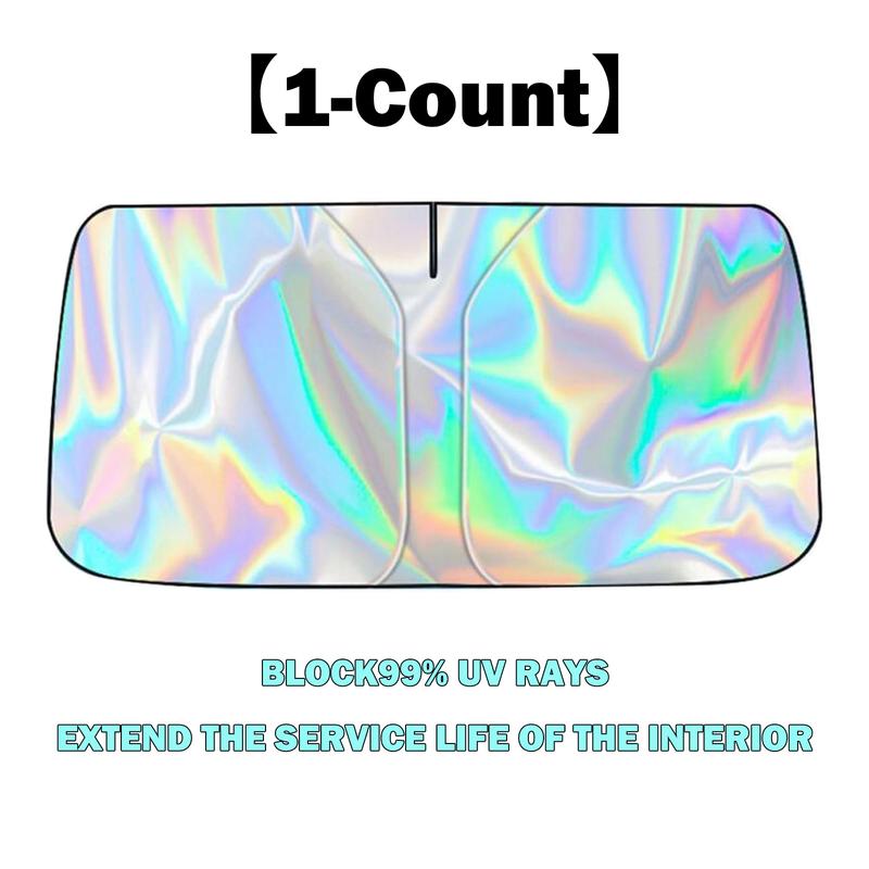 Laser Car Windshield Sun Shade,57X29.5 in Reflector Sunshade Offers Ultimate Protection for Car Interior,Reflective Design UV Protection Heat Isolation for Sedan/Suvs,Mpvs.