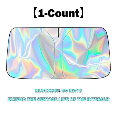 Laser Car Windshield Sun Shade,57X29.5 in Reflector Sunshade Offers Ultimate Protection for Car Interior,Reflective Design UV Protection Heat Isolation for Sedan/Suvs,Mpvs.