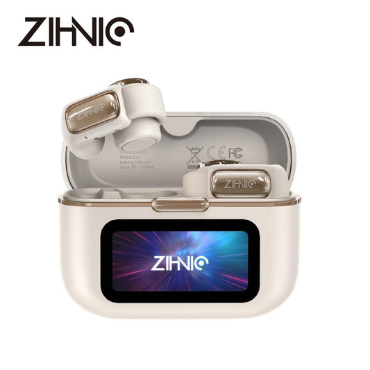 ZIHNIC S12 Open Earbuds Wireless Headphones LED Lights Touchscreenlight-Weight Earbuds Built-In Microphone Power Digital Display Stable Fit Fast Charge 36 Hours Playtime Fast Pair Clear Sound Sweatproof Charging Case Android/Ios