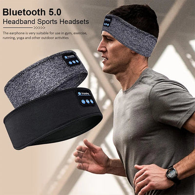 Bluetooth Sleeping Headphones Sports Headband Thin Soft Elastic Comfortable Wireless Music Earphones Eye Mask for Side Sleeper
