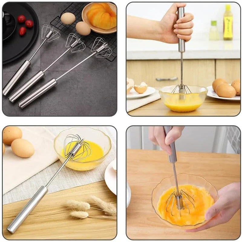 Semi Automatic Mixer Whisk Egg Beater Stainless Steel Manual Hand Mixer Cream Egg Whisk Kitchen Egg Tool Kitchen Accessories