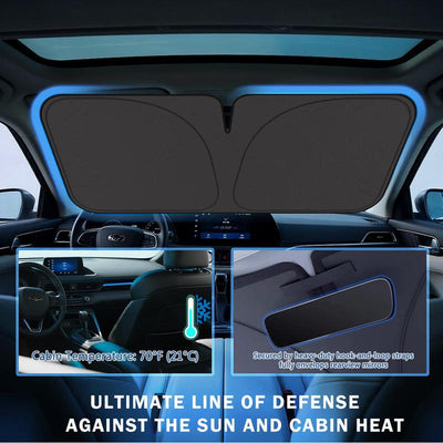 Laser Car Windshield Sun Shade,57X29.5 in Reflector Sunshade Offers Ultimate Protection for Car Interior,Reflective Design UV Protection Heat Isolation for Sedan/Suvs,Mpvs.