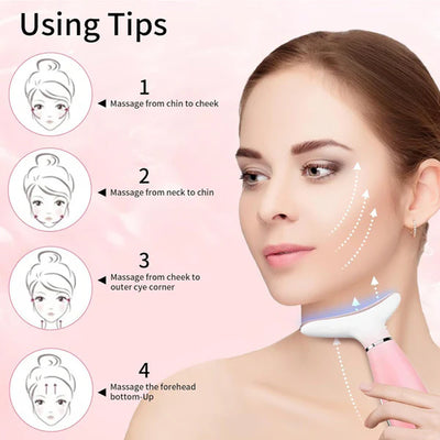 Pink Face and Neck Beauty Instrument Massager