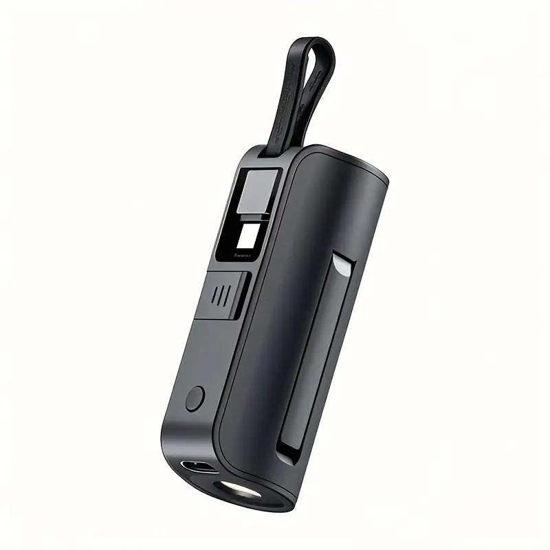 Mini Capsule 5000Mah Power Bank – 18W PD Fast-Charge USB-C Portable Charger with Foldable Stand & Built-In Flashlight, Dual Input, Universal Ios & Android Compatibility