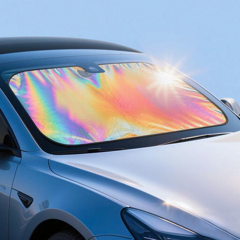 Laser Car Windshield Sun Shade,57X29.5 in Reflector Sunshade Offers Ultimate Protection for Car Interior,Reflective Design UV Protection Heat Isolation for Sedan/Suvs,Mpvs.