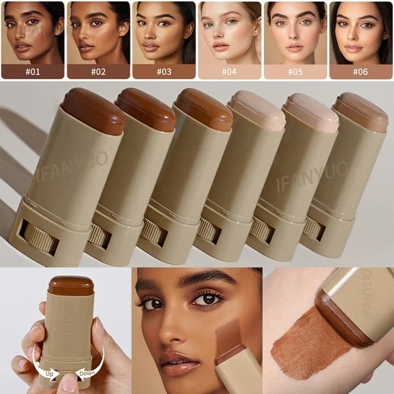 6Color Tinted Foundation Cream Stick Waterproof Lasting Oil-Control Cover Acne Makeup
