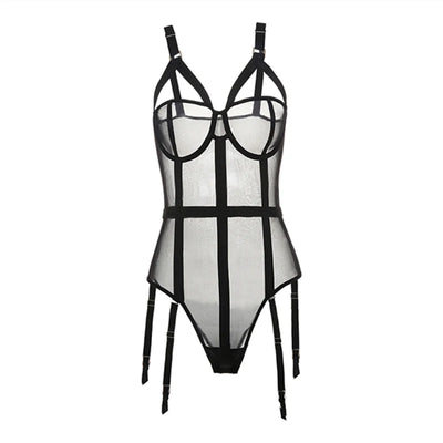 Sexy Corset Lingerie Bustier Erotic Top Women Lace Push up Bra Adjustable Shoulder Strap plus Size Underbust Corselet