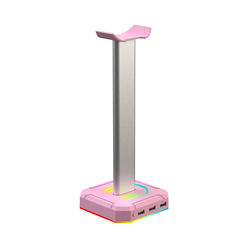 RGB Gaming Headphone Stand with USB Ports Headphone Holder Touch Control Light Desktop Gaming Headset Holder Earphone Hanger
