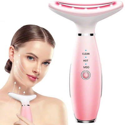 Pink Face and Neck Beauty Instrument Massager