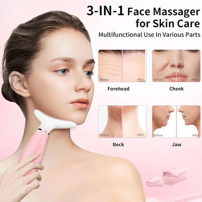 Pink Face and Neck Beauty Instrument Massager