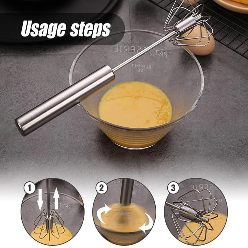 Semi Automatic Mixer Whisk Egg Beater Stainless Steel Manual Hand Mixer Cream Egg Whisk Kitchen Egg Tool Kitchen Accessories