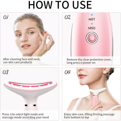 Pink Face and Neck Beauty Instrument Massager