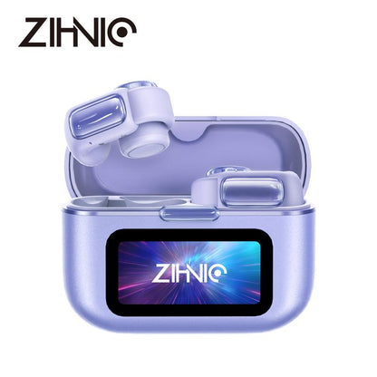 ZIHNIC S12 Open Earbuds Wireless Headphones LED Lights Touchscreenlight-Weight Earbuds Built-In Microphone Power Digital Display Stable Fit Fast Charge 36 Hours Playtime Fast Pair Clear Sound Sweatproof Charging Case Android/Ios