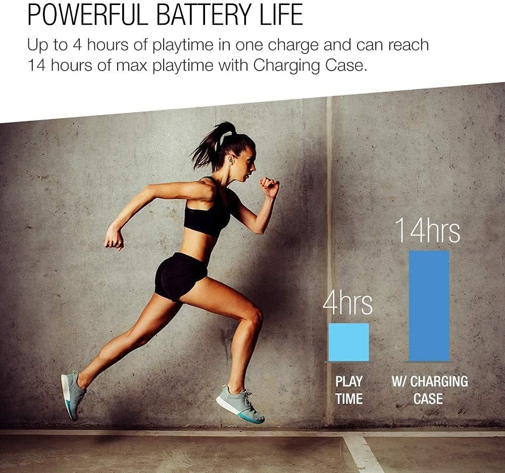 True Wireless Earbuds with Immersive Sound, Bluetooth 5.0 Earphones In-Ear with Charging Case Easy-Pairing Stereo Calls/Built-In Microphones/Ipx5 Sweatproof/Pumping Bass for Sports,Workout,Gym