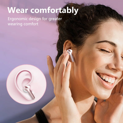 Wireless Earbuds Bluetooth Earbuds with Charging Case 35 Hours Playtime IPX7 Waterproof Headphones with Mic Pink