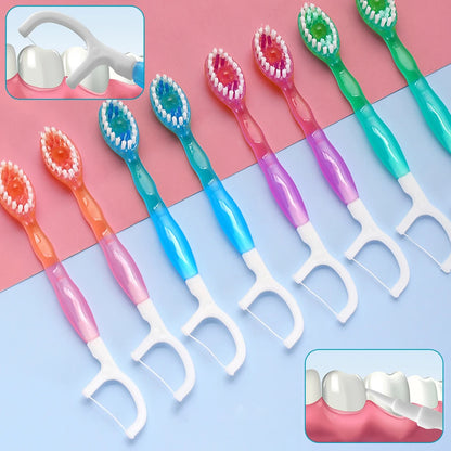 Disposable Mini Toothbrushes with Toothpaste Tongue Scraper Flosses Portable Soft All in 1 Toothbrush Kit for Personal-Hygiene