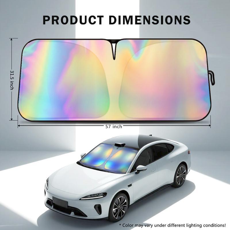 Laser Car Windshield Sun Shade,57X29.5 in Reflector Sunshade Offers Ultimate Protection for Car Interior,Reflective Design UV Protection Heat Isolation for Sedan/Suvs,Mpvs.