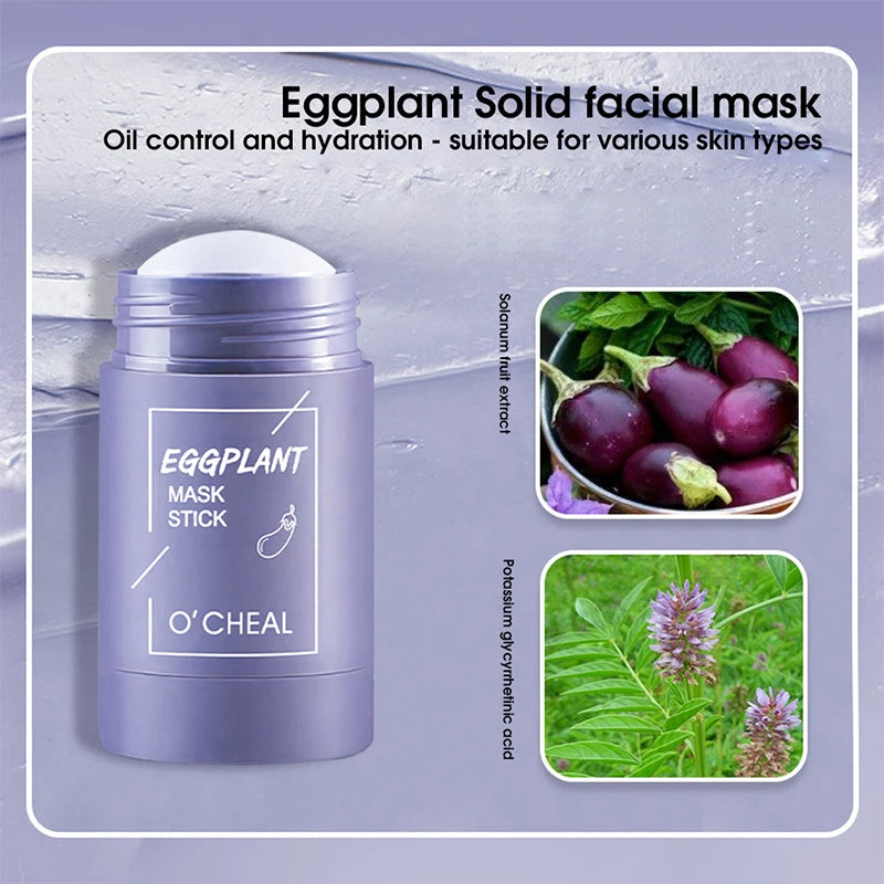 Solid Facial Mask Stick Green Tea Honey Peach Cleaning Pore Moisturizing Long Charcoal Eggplant Mud Film