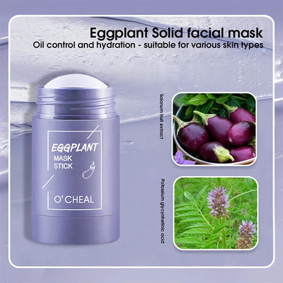 Solid Facial Mask Stick Green Tea Honey Peach Cleaning Pore Moisturizing Long Charcoal Eggplant Mud Film