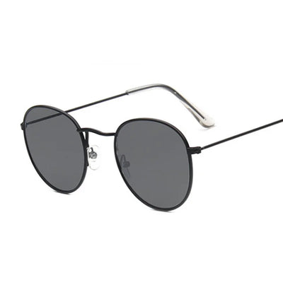 Classic Round Sunglasses Woman Fashion Brand Designer Metal Mirror Sun Glasses Retro Small Frame Oval Lunette Soleil Femme