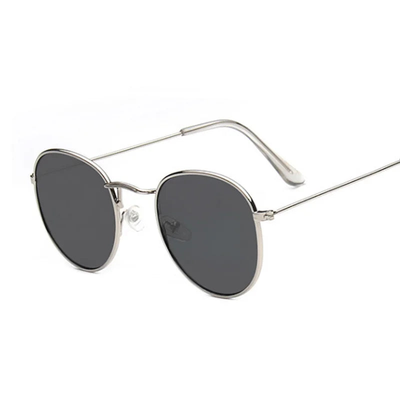 Classic Round Sunglasses Woman Fashion Brand Designer Metal Mirror Sun Glasses Retro Small Frame Oval Lunette Soleil Femme