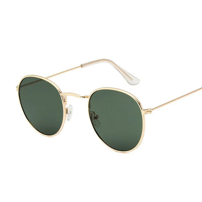Classic Round Sunglasses Woman Fashion Brand Designer Metal Mirror Sun Glasses Retro Small Frame Oval Lunette Soleil Femme