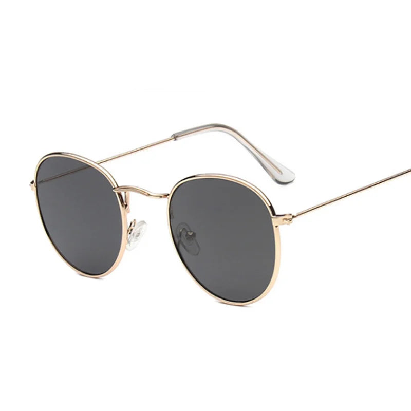 Classic Round Sunglasses Woman Fashion Brand Designer Metal Mirror Sun Glasses Retro Small Frame Oval Lunette Soleil Femme