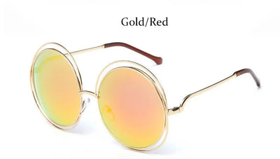 Round Sunglasses Women Retro Mirror Sun Shades For Women Luxury Brown Lens Women's Sunglasses Oversized Vintage Glasses Oculos