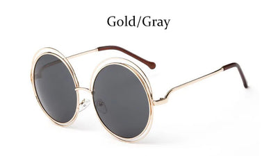 Round Sunglasses Women Retro Mirror Sun Shades For Women Luxury Brown Lens Women's Sunglasses Oversized Vintage Glasses Oculos