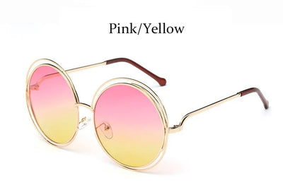 Round Sunglasses Women Retro Mirror Sun Shades For Women Luxury Brown Lens Women's Sunglasses Oversized Vintage Glasses Oculos