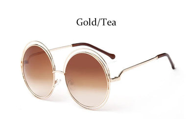 Round Sunglasses Women Retro Mirror Sun Shades For Women Luxury Brown Lens Women's Sunglasses Oversized Vintage Glasses Oculos