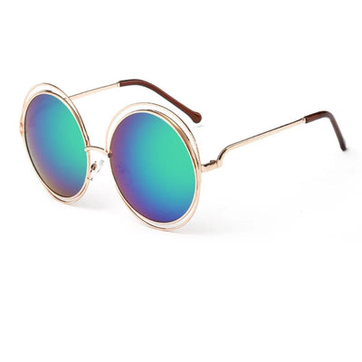 Round Sunglasses Women Retro Mirror Sun Shades For Women Luxury Brown Lens Women's Sunglasses Oversized Vintage Glasses Oculos