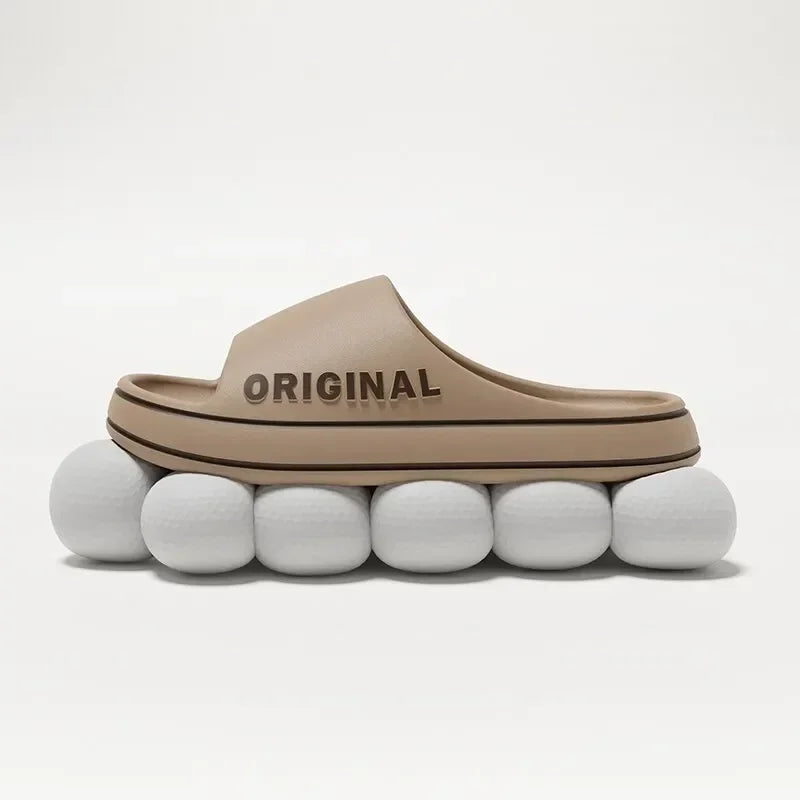 Slippers Beach Slides Solid Color Feslishoet Women Letter Mens Thick Sole Indoor Bathroom Anti Slip Shoes Summer Couple Sandals