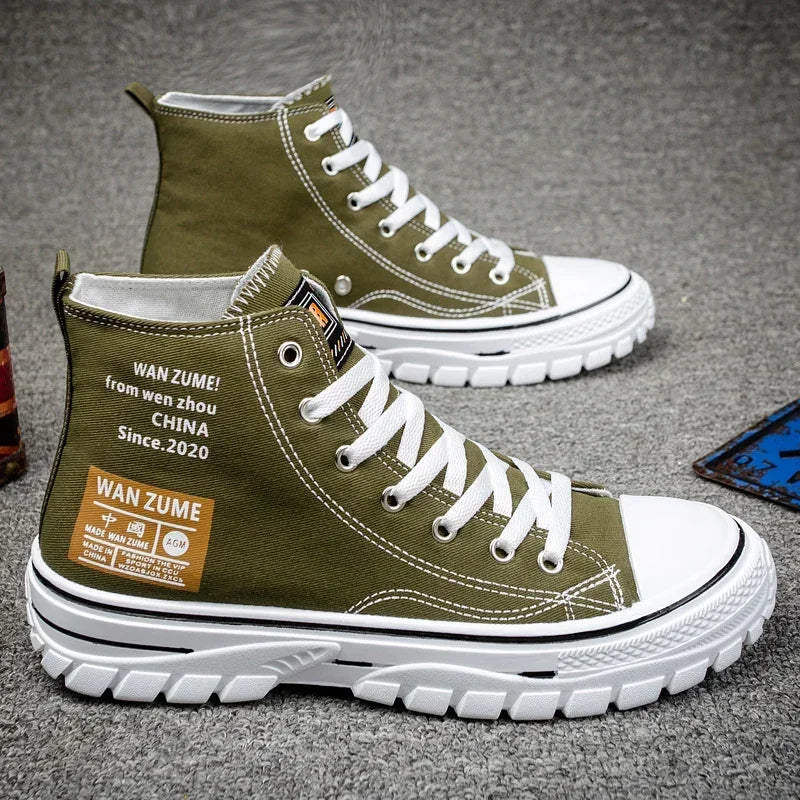 Women Men High Top Sneakers  Fashion Breathable Comfortable Sport Korean Classic Vulcanized Casual Canvas Platform Shoes
