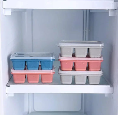 Silicone Ice Maker with Lid 6 Grid Ice Cube Mold Soft Bottom Square Shape Ice Cube Maker DIY Ice Cube Mould Kitchen Bar Tool