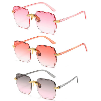 2023 New Rimless Women's Sunglasses Fashion Gradient Lenses Sun glasses Lady Vintage Alloy Legs Classic Designer Shades UV400