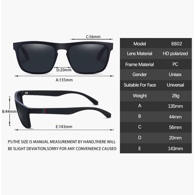 Fashion Square Vintage Polarized Sunglasses Men Women Retro 