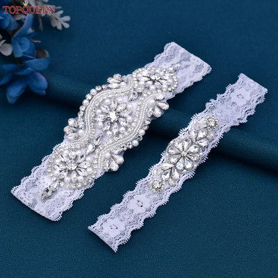 TOPQUEEN Wedding Bridal Garter Belt Bride Sexy liguero podwiazka slubna liga de novia jarretiere mariage bijoux para THS05 ST33