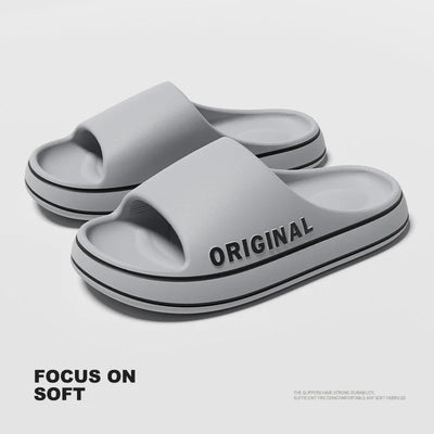 Slippers Beach Slides Solid Color Feslishoet Women Letter Mens Thick Sole Indoor Bathroom Anti Slip Shoes Summer Couple Sandals