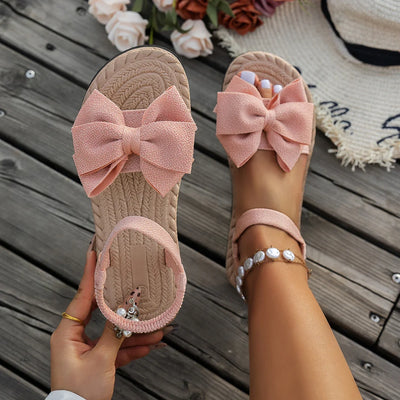 New Summer Flat Sandals Fashion Beach Slippers Outdoor Bow Tie Flat Shoes Home Women Anti-slip Trend Sandals Lightweight Sandals