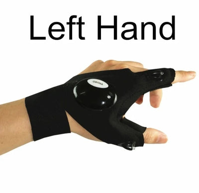 LED Half Finger Glove for Men Women Outdoor Waterproof Night Fishing Bait Cycling Running Flashlight Durable Fingerless Gloves