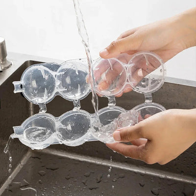Plastic Ice Maker Transparent Mold 4 Hole Ice Round Makers Bar Ware Ice Box Round Ice Hockey Ball Ice Large Ice Mould Maker Tool