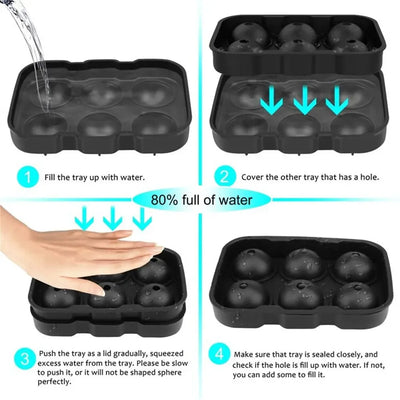 6 Grid Round Square Ice Cube Ball Large Ice Cube Maker For Whiskey Cocktails and Homemade Keep Drinks Chilled Ice Mold