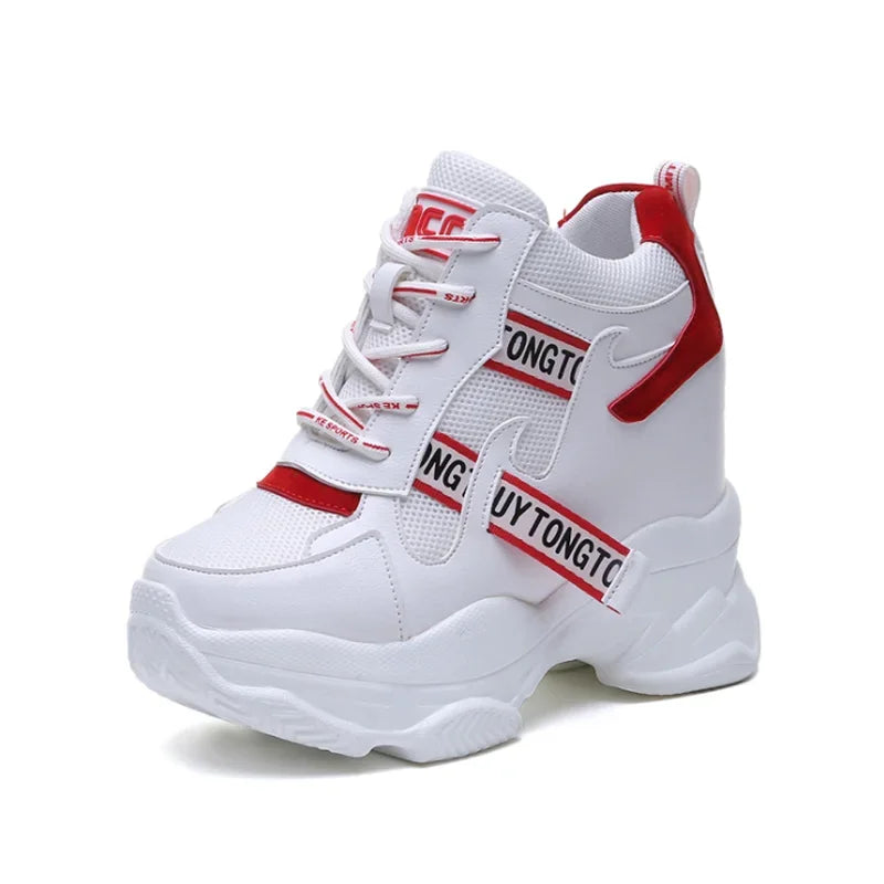Hot Sales Trendy Shoes Women High Top Sneakers Women Platform Ankle Boots Basket Femme Chaussures Femmes Height Increase Sneaker