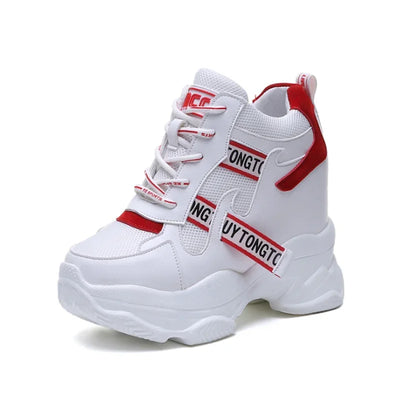 Hot Sales Trendy Shoes Women High Top Sneakers Women Platform Ankle Boots Basket Femme Chaussures Femmes Height Increase Sneaker