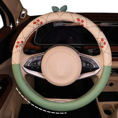 Car Steering Wheel Cover Auto ins Car styling Ice Silk Breathable Non-Slip Grip Steering Covers Suitable Accessories